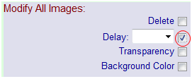 Change speed of animation by setting Delay to same value for all Frames